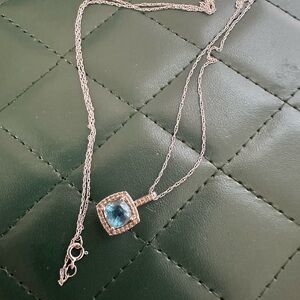 10k Blue Pendant Necklace